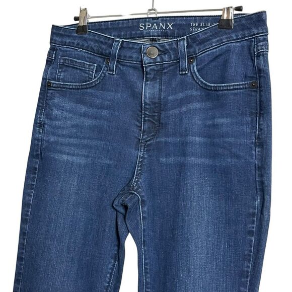 Spanx Slim X Straight Jeans Women’s 29 Dark Wash Stretch Sculpting Fit Denim - Picture 4 of 13